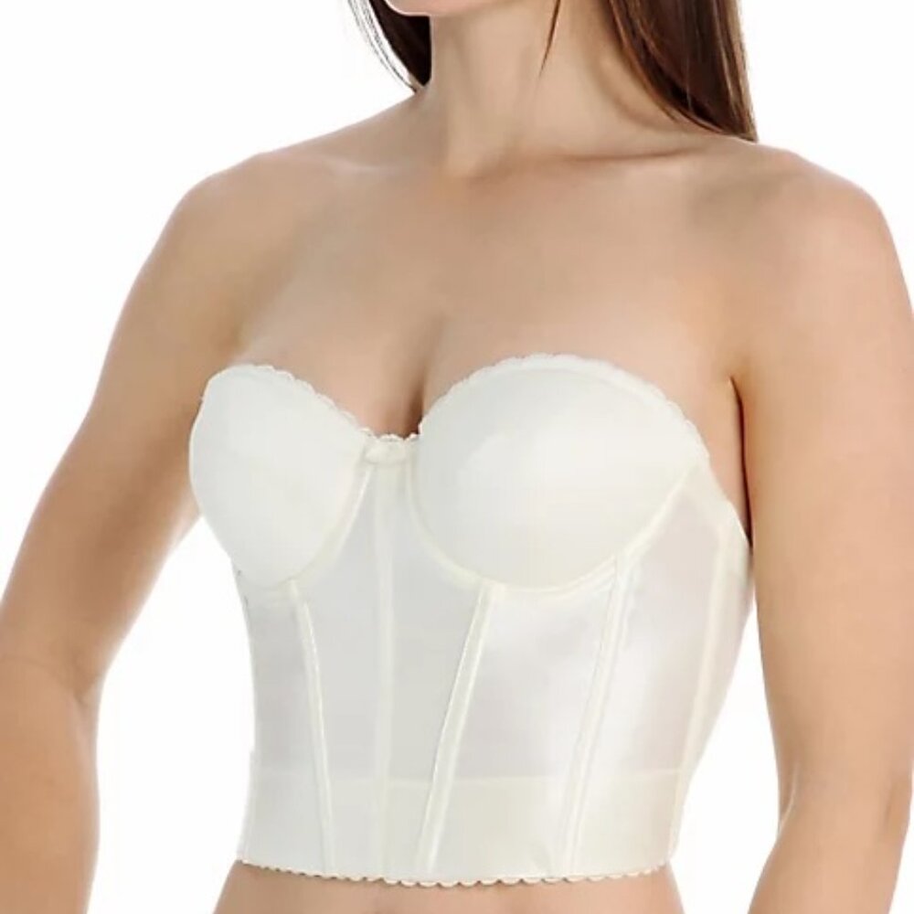 Va Bien Vintage Strapless Low Back Longline Bra Corset - 36DDD (D3)